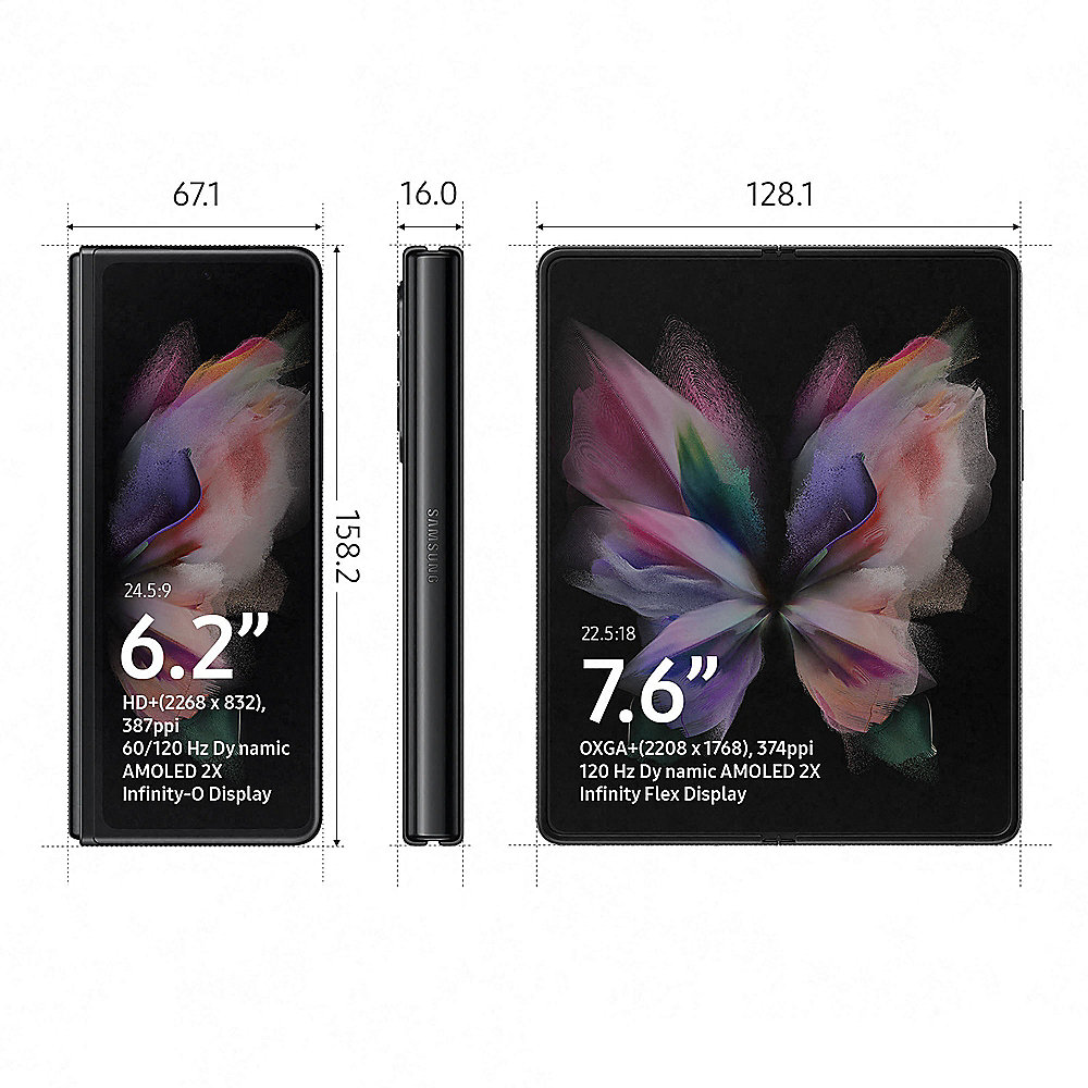 Samsung GALAXY Z Fold3 5G F926B Dual-SIM 256GB black Android 11.0 Smartphone