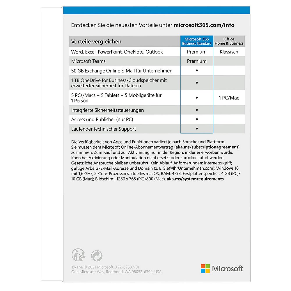 Microsoft 365 Business Standard Box [inkl. Office Apps]