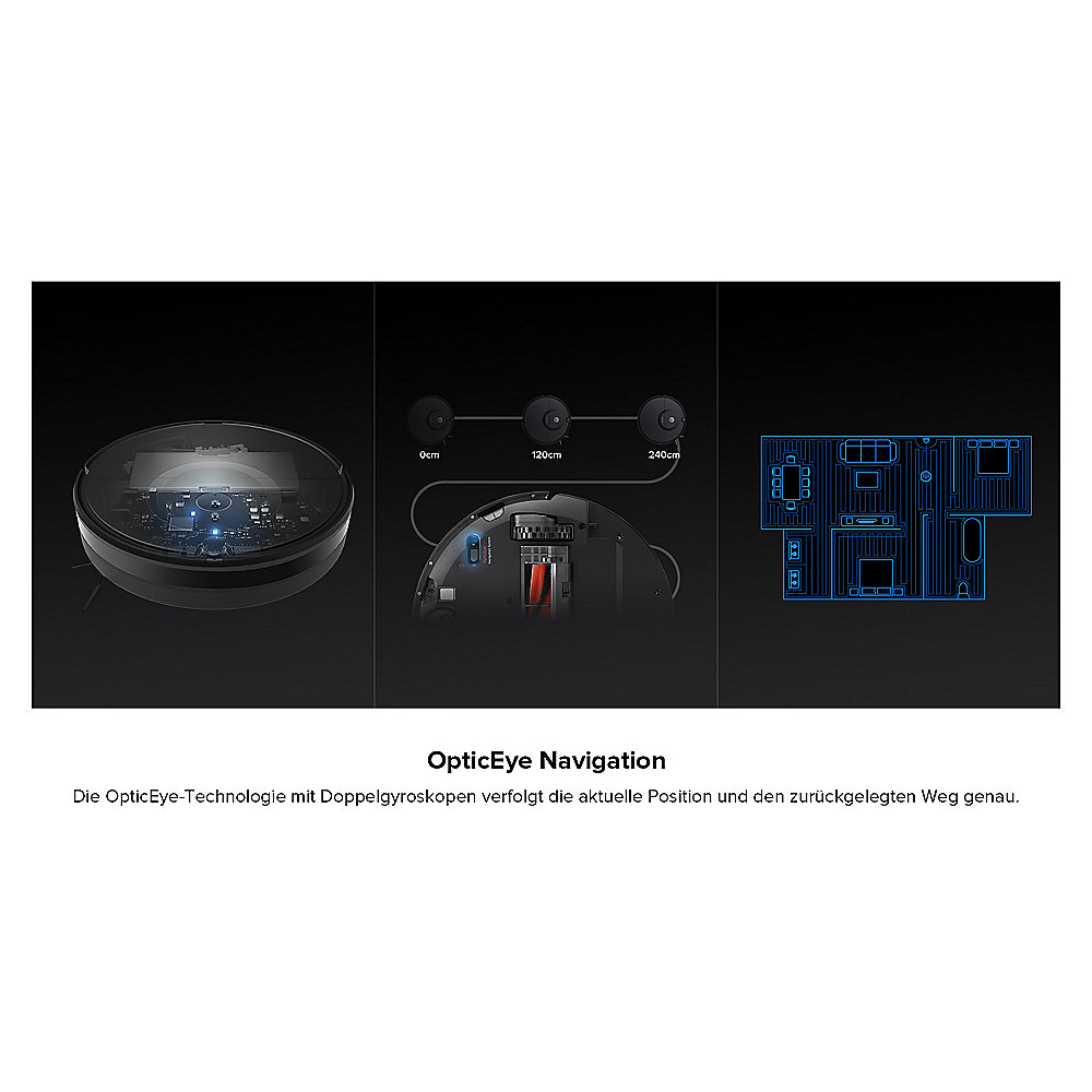 Roborock E5 Saugroboter App-Steuerung Wischfunktion schwarz
