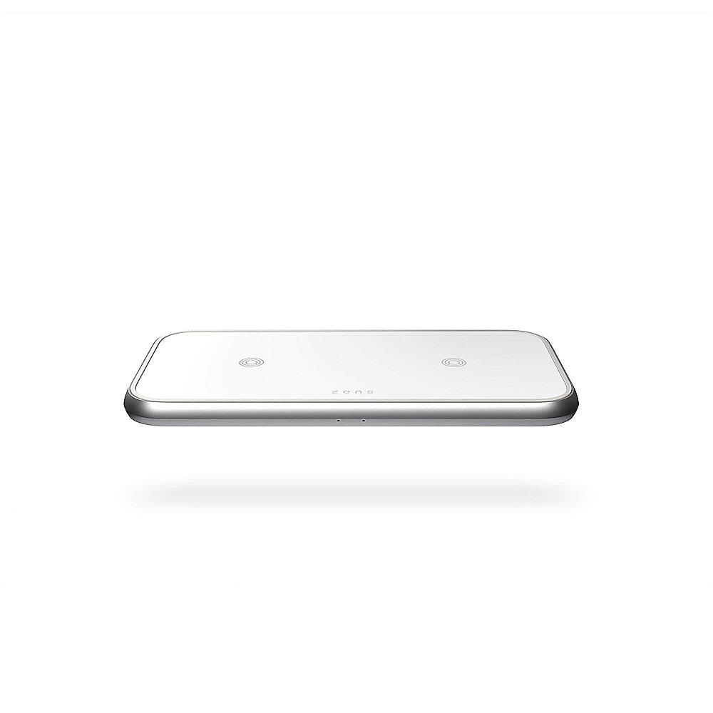 Zens Aluminium Series Dual Ladegerät Wireless Charger 30W Qi USB-C weiß