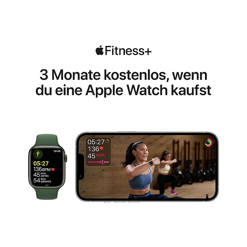 Apple Watch Series 7 GPS 45mm Aluminium Mitternacht Sportarmband Mitternacht