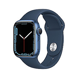 Apple Watch Series 7 GPS 41mm Aluminium Blau Sportarmband Abyssblau