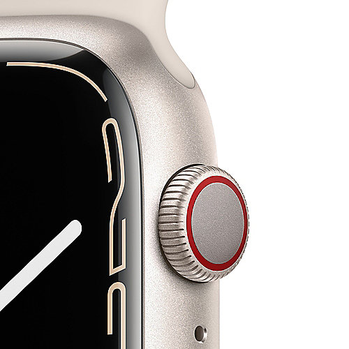 Apple Watch Series 7 LTE 45mm Aluminium Sternenlicht Sportarmband Sternenlicht