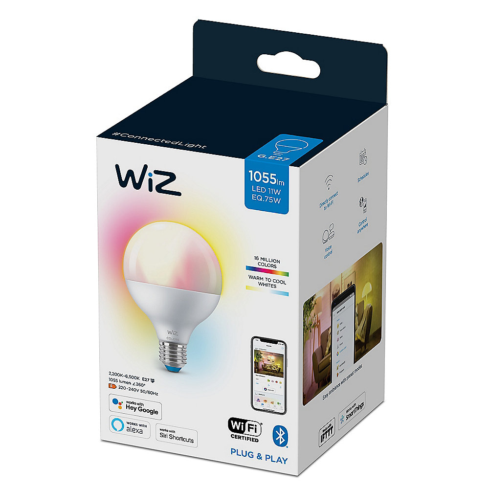 WiZ Wi-Fi BLE 75W G95 E27 922-65 RGB 1PF/6