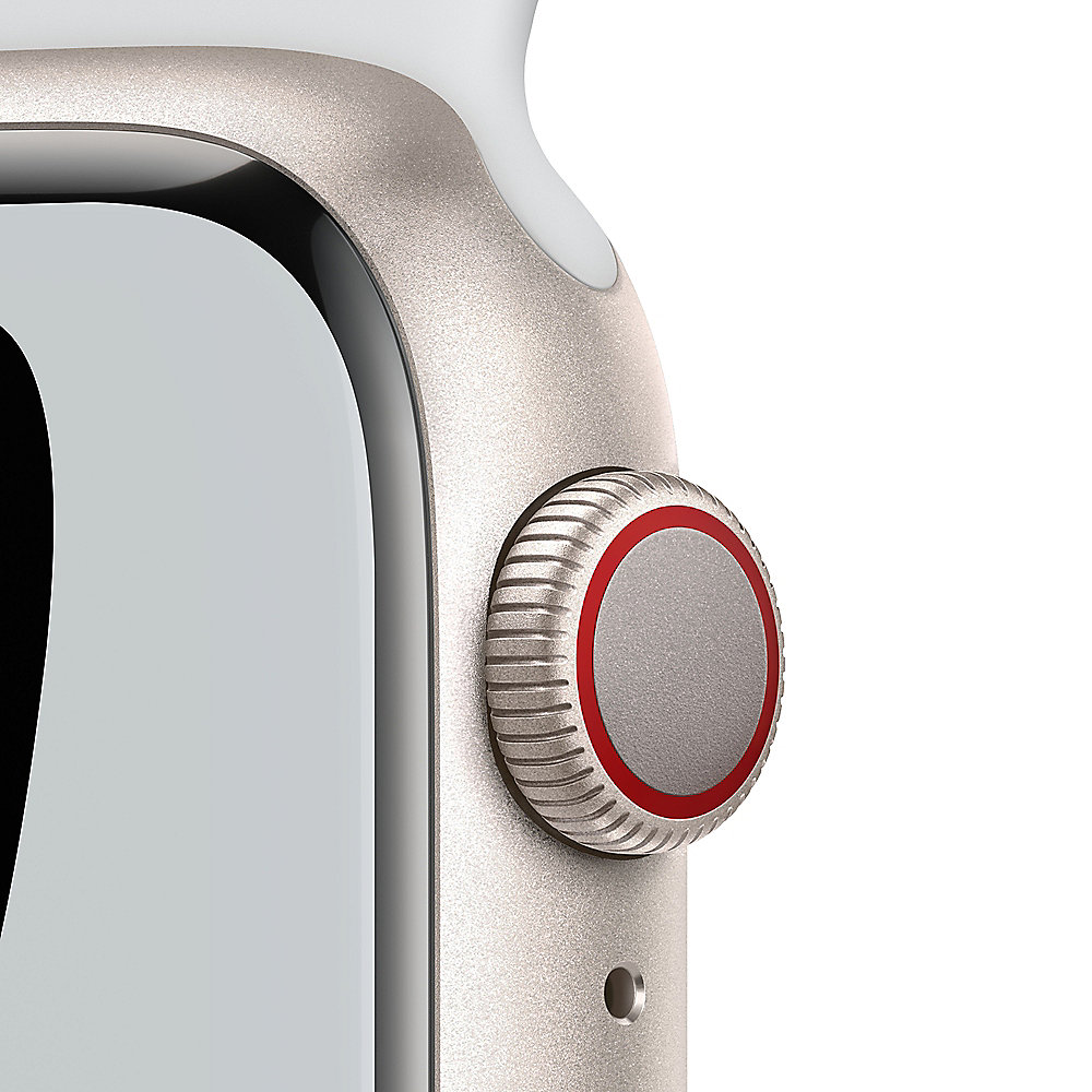 Apple Watch Series 7 Nike LTE 41mm Aluminium Sternenlicht Sportarmband Schwarz