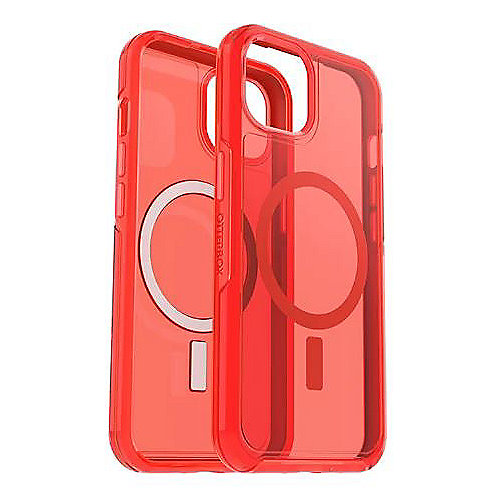 OtterBox Symmetry Plus Clear MagSafe Apple iPhone 13 translucent red