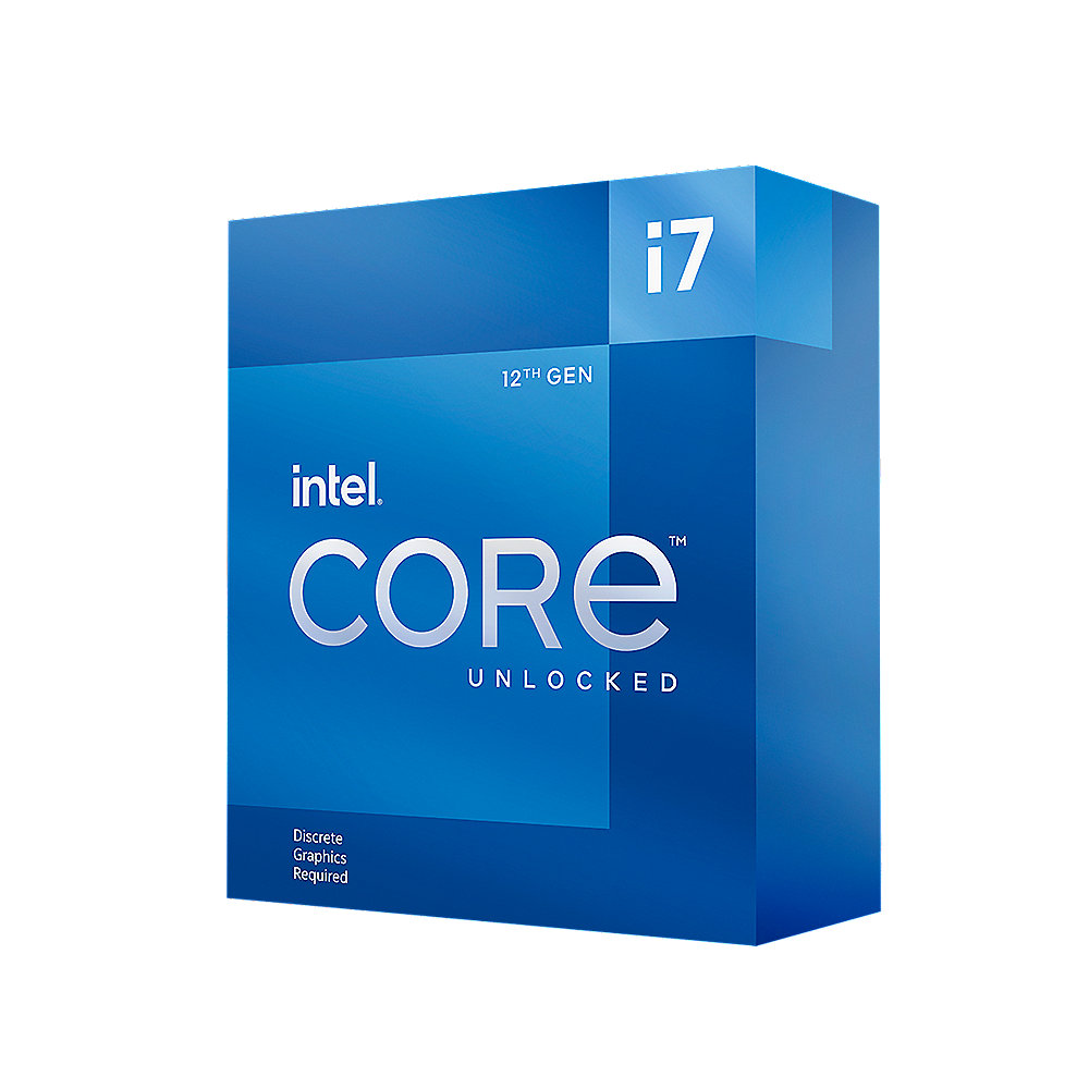 INTEL Core i7-12700KF 8x3,8GHz 25MB-L3 Cache Sockel 1700 (Boxed ohne Lüfter)