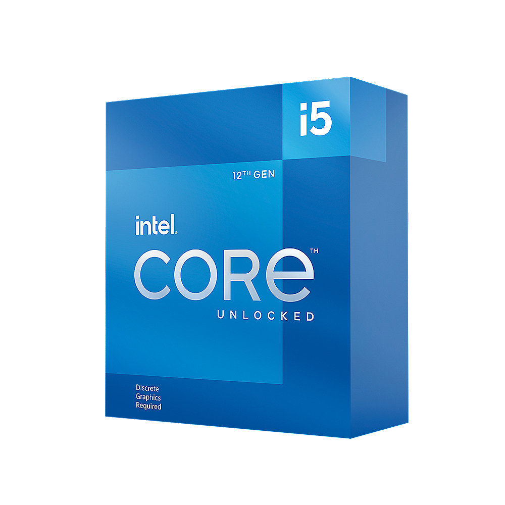 INTEL Core i5-12600KF 6x3,6GHz 20MB-L3 Cache Sockel 1700 (Boxed ohne Lüfter)