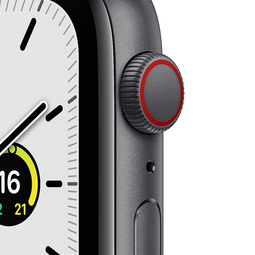 Apple Watch SE LTE 44mm Aluminiumgehäuse Space Grau Sportarmband Mitternacht