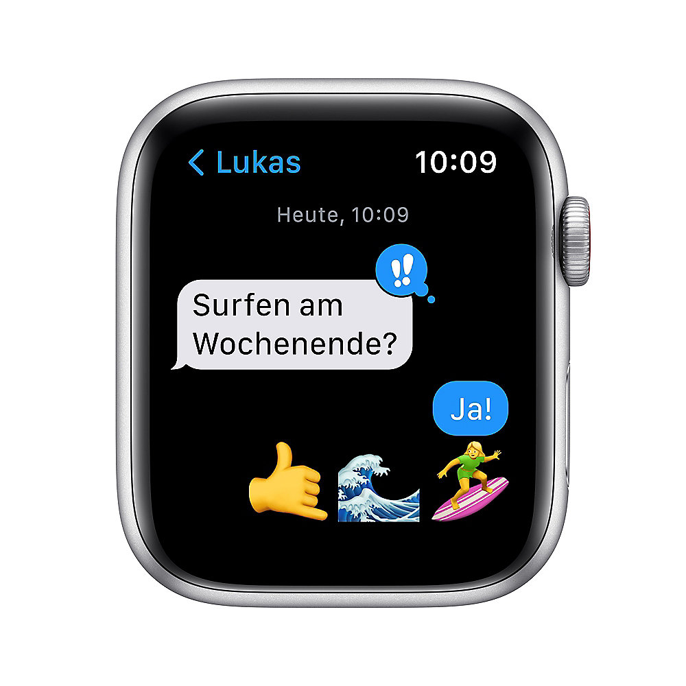 Apple Watch SE LTE 44mm Aluminiumgehäuse Silber Sportarmband Abyssblau