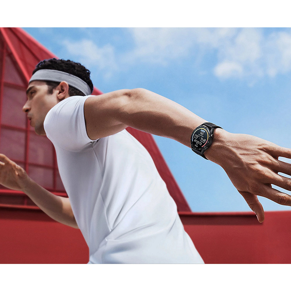 Huawei Watch GT 3 Sport Smartwatch 64mm GPS mattschwarz AMOLED-Display