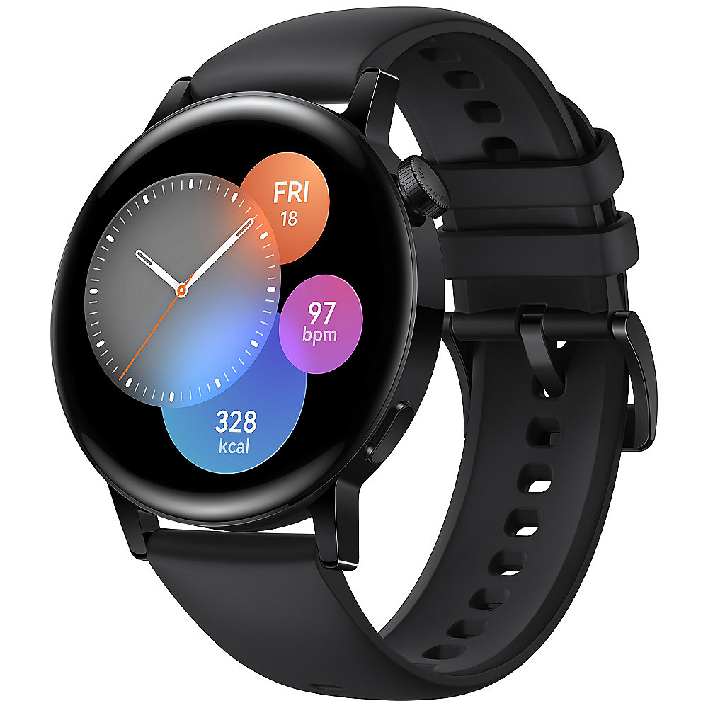 Huawei Watch GT 3 Sport Smartwatch 42mm GPS mattschwarz AMOLED-Display