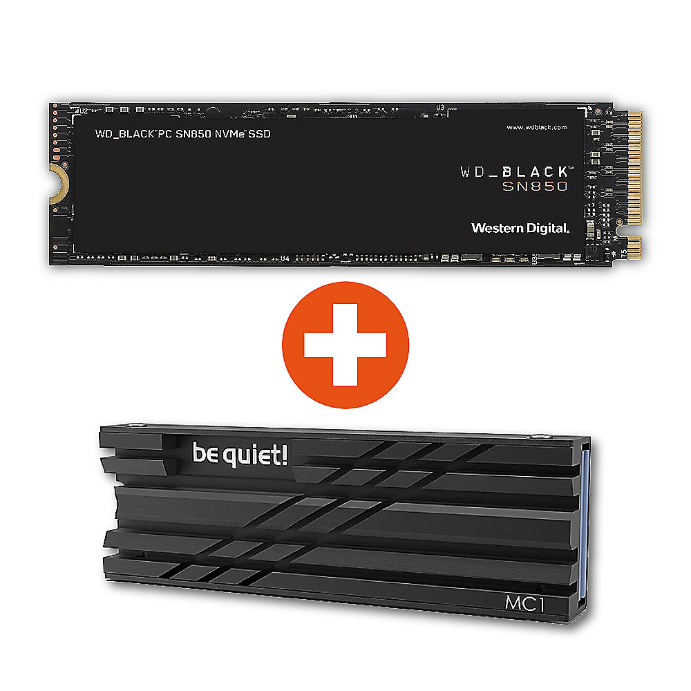 WD_Black SN850 NVMe M.2 Gaming SSD 2 TB inkl. be quiet MC1 Kühlkörper