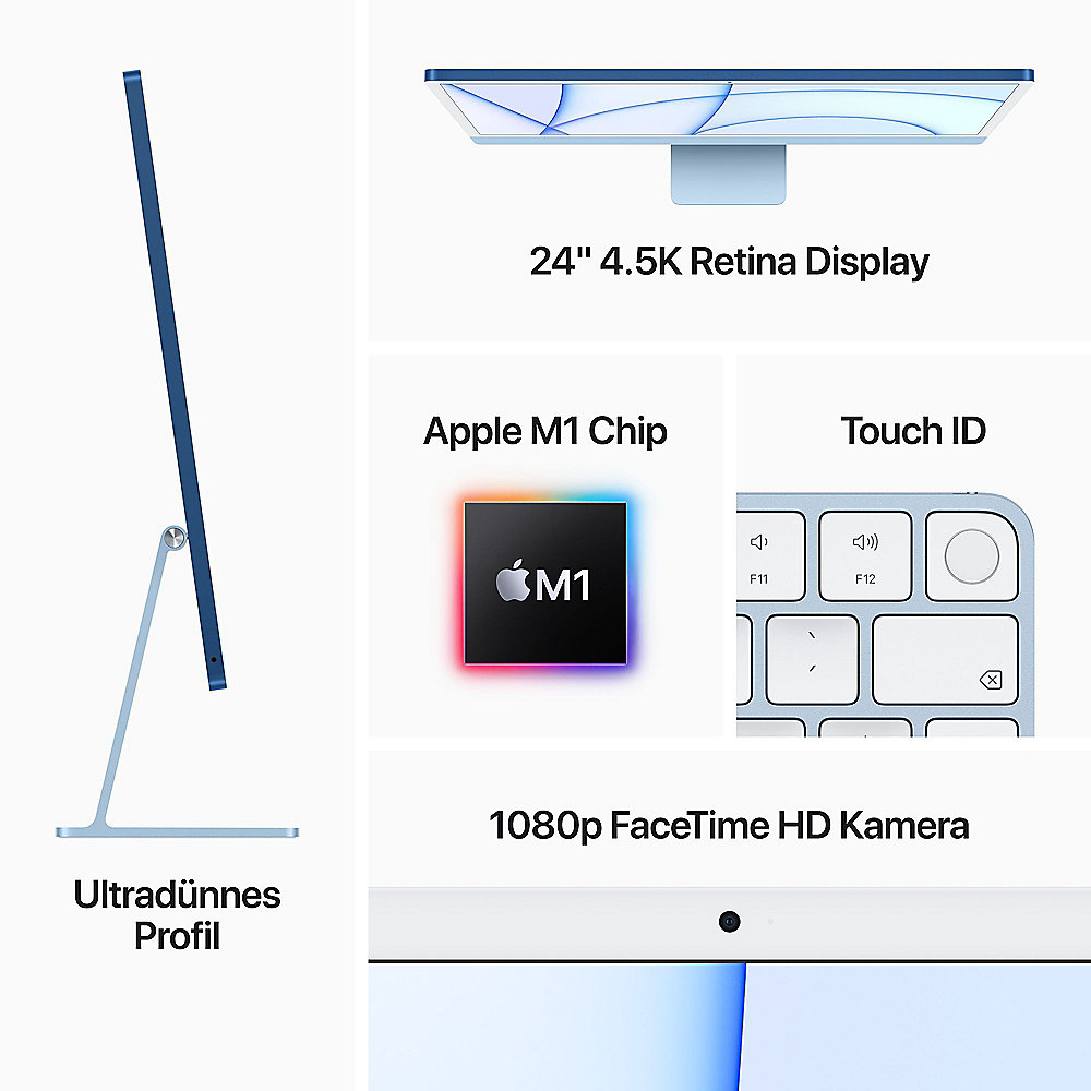 Apple iMac 24" Retina 4,5K 2021 M1/8/512GB 8C GPU Gelb BTO