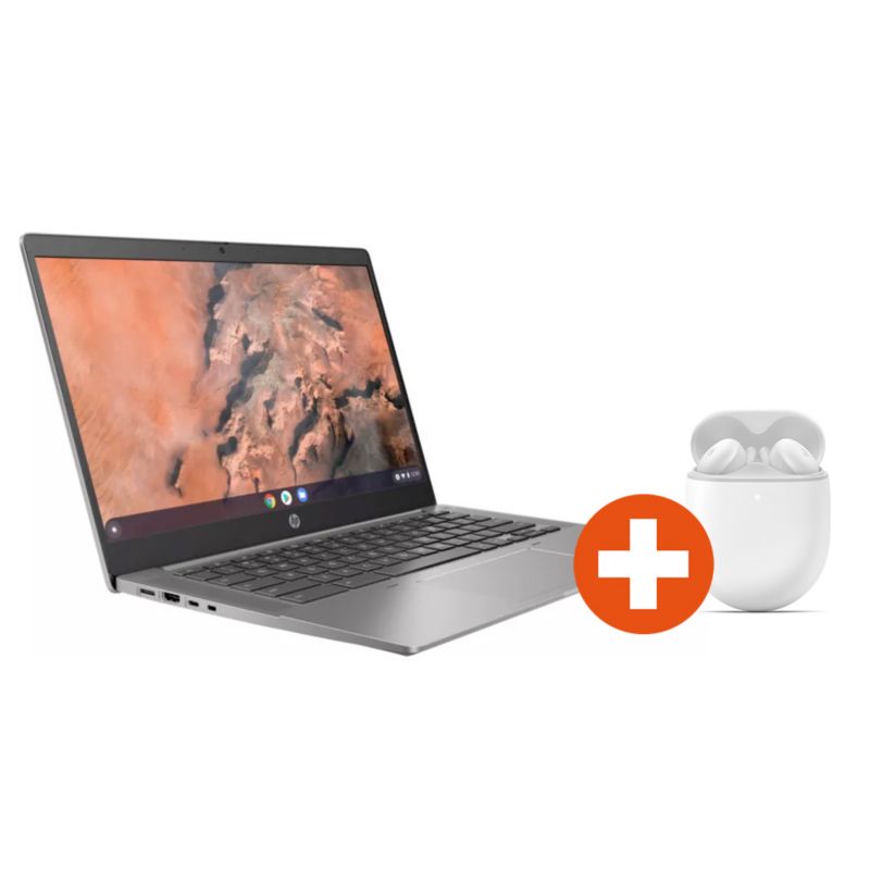 HP Chromebook 14b (14 Zoll) - 8 GB RAM, 128 GB SSD + inkl. Google Pixel Buds A