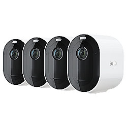 Arlo Pro4 WLAN &Uuml;berwachungskamera 2K, 4er Set, funktioniert ohne SmartHub wei&szlig;