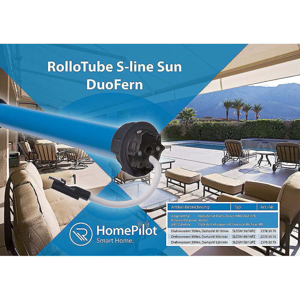 Rademacher SLDSM 20/16PZ RolloTube S-line Sun DuoFern Medium 20 Nm 23782076