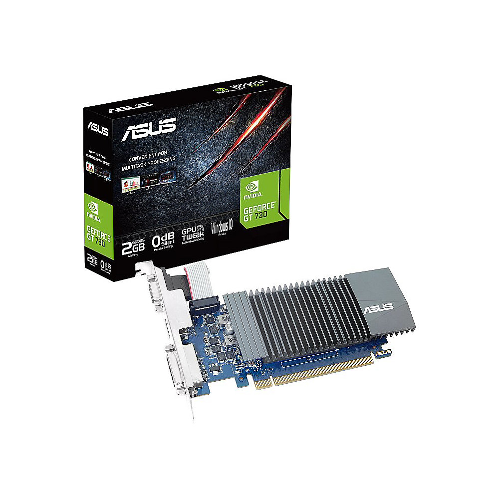 ASUS GeForce GT 730 2GD5-BRK-E 2GB GDDR5 Grafikkarte passiv LP DVI/HDMI/VGA