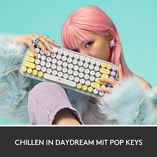 Logitech Pop Mechanische Kabellose Tastatur Daydream-Mint