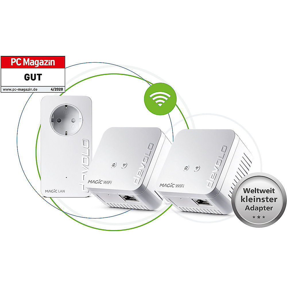 Devolo Magic 1 WiFi mini Multiroom Kit (1200Mbit, G.hn, Powerline + WLAN, Mesh)