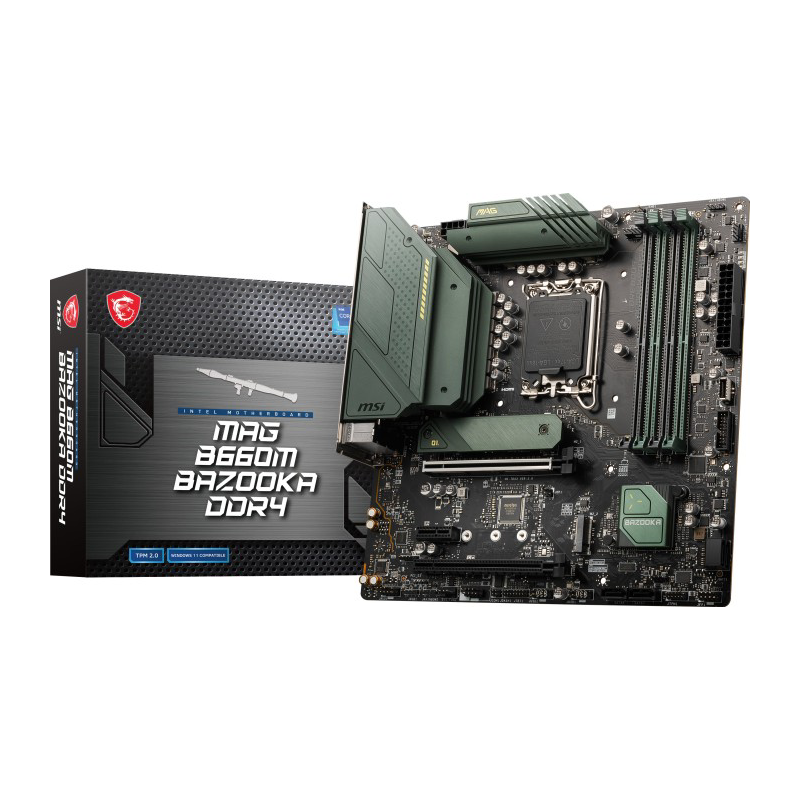 MSI  MAG B660M BAZOOKA DDR 4 mATX Mainboard Sockel 1700 M.2/DP/HDMI/USB3.0 | 04719072921477