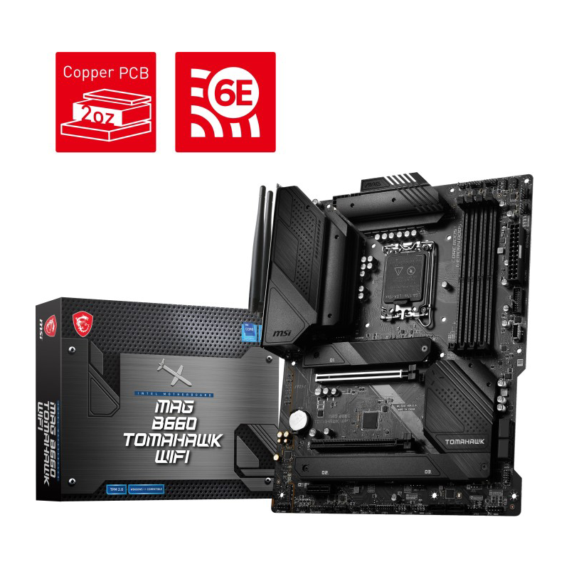 MSI  MAG B660 TOMAHAWK WIFI ATX Mainboard Sockel 1700 M.2/WIFI/BT/DP/HDMI/USB-C | 04719072924942