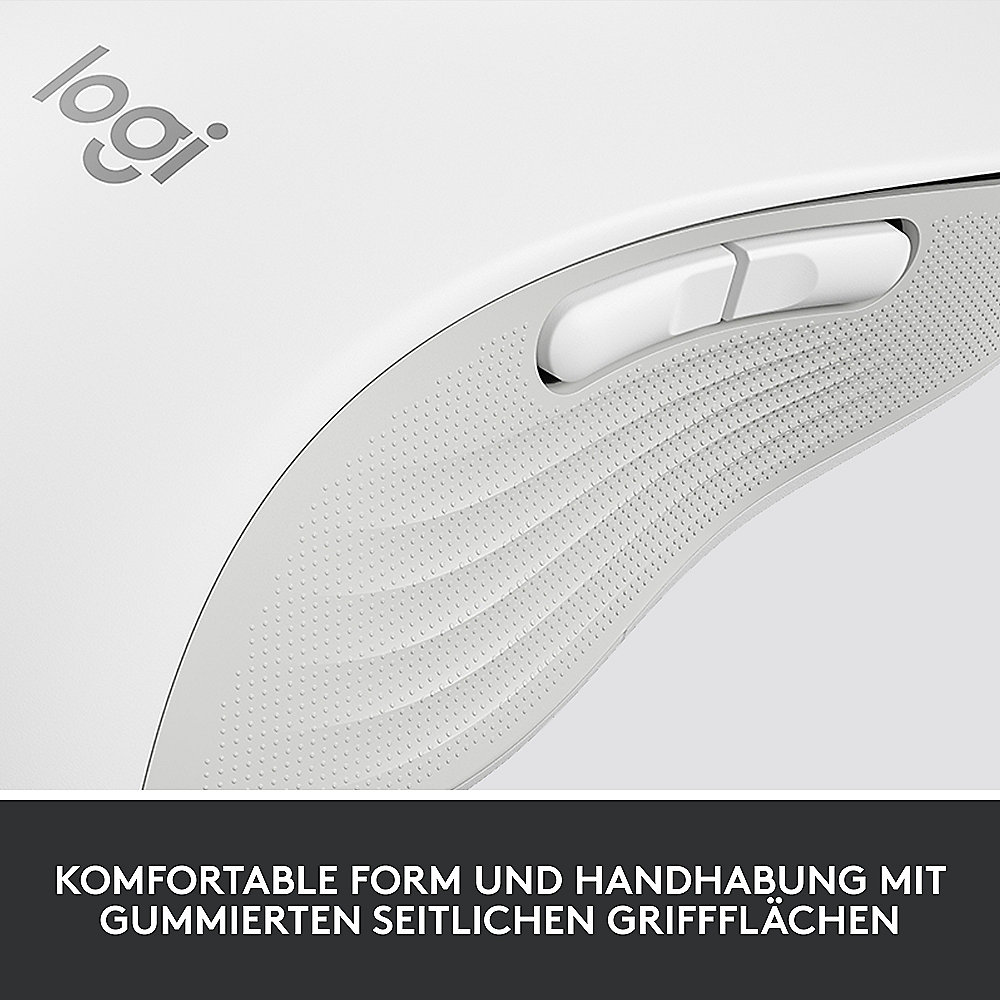 Logitech Signature M650 Gr.L Linkshänder Kabellose Maus Weiß
