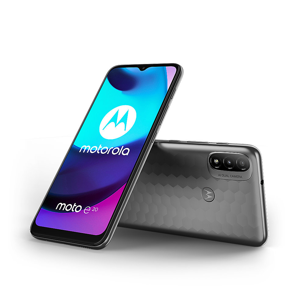 Motorola Moto E20 graphit grau Android 11.0 Go Smartphone
