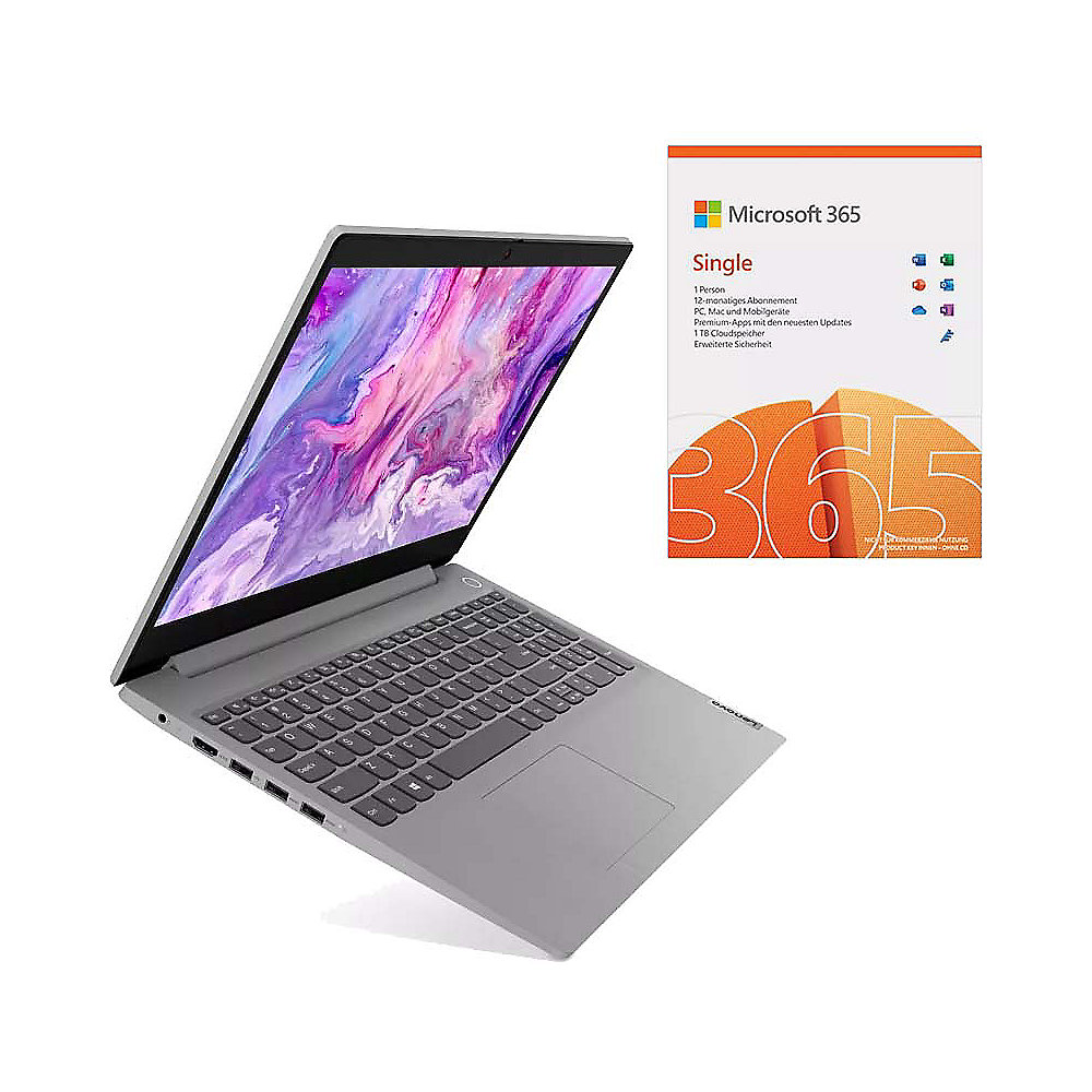 Lenovo IdeaPad 3 15"FHD Notebook mit Microsoft 365 Single DL (inkl. Office Apps)