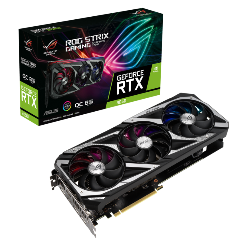 Asus  ROG STRIX GeForce RTX 3050 OC 8GB GDDR6 Grafikkarte 3xDP/2xHDMI | 04711081645443