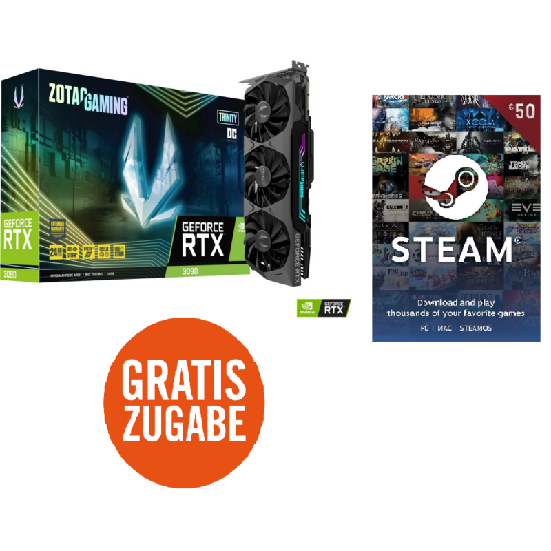 Zotac  RTX 3090 Trinity OC 24GB GDDR6X Grafikkarte Inkl 50€ Steamguthaben | 04895173622861