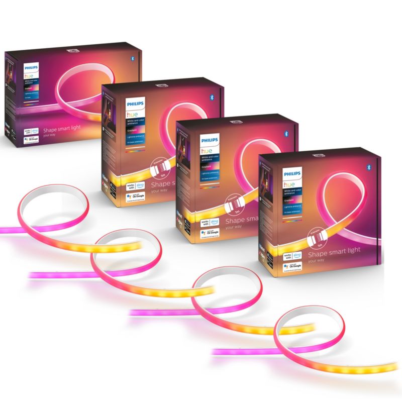 Philips Hue Gradient Ambience Lightstrip 2m Basis + 3x1m Erweiterung 