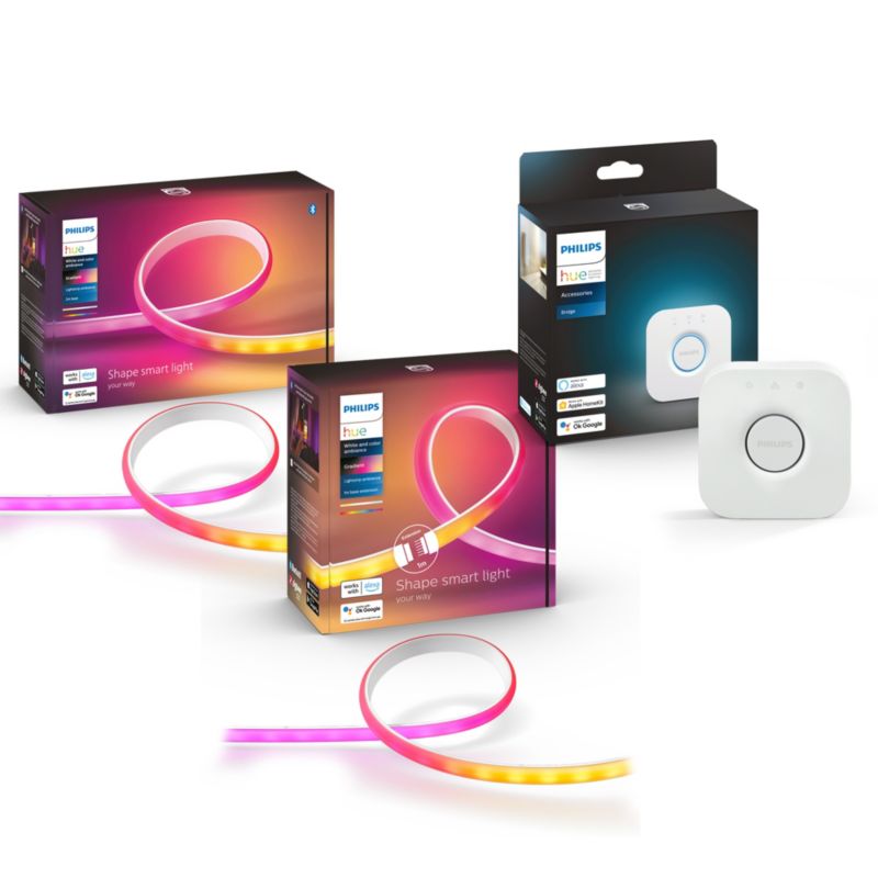 Philips Hue Gradient Ambience Lightstrip 2m Basis + 1m Erweiterung & Bridge 