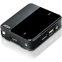 Aten CS782DP 2-Port USB 4K Display-Port Kabel KVM Switch + USB Peripherie Supp.