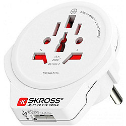 SKROSS Country Adapter World to Europe USB